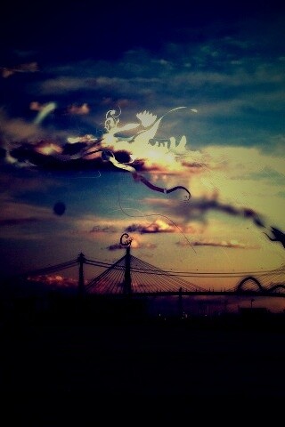 Абстракиця над мостом обои