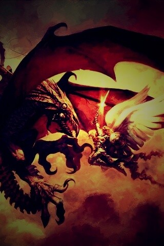 Ангел против дракона обои