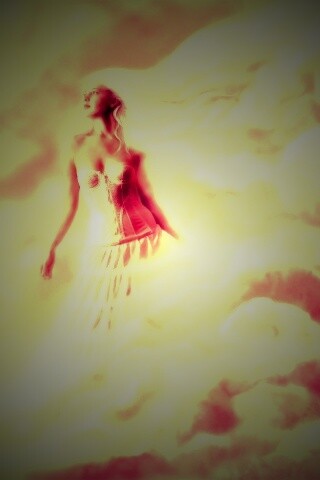 Девушка на облаках обои