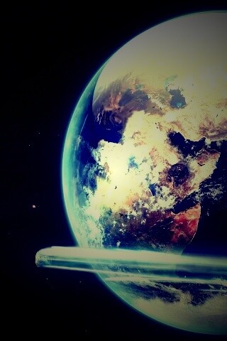 Метеорит пролетает мимо Земли обои