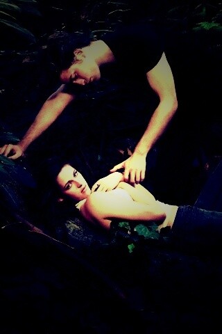 Эдвард и Белла в лесу обои