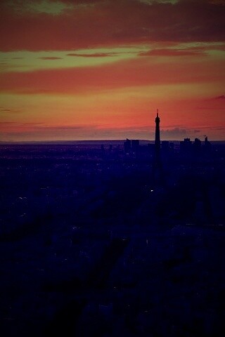 Вид на вечерний Париж обои