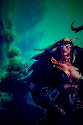 Тёмная эльфика в лесу обои