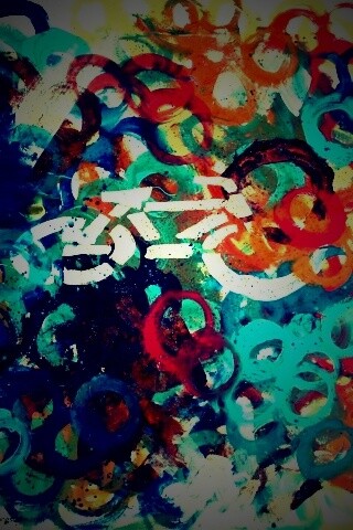 Рисованный через трафарет велосипед обои