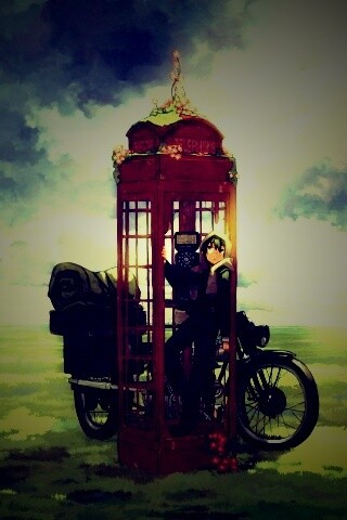 Парень в телефонной будке обои