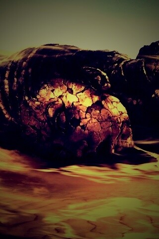 Развалины статуи в пустыне обои