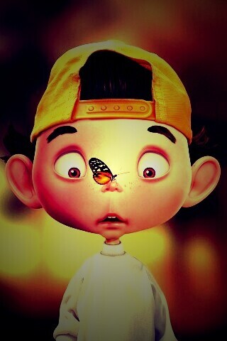 Бабочка на носу обои