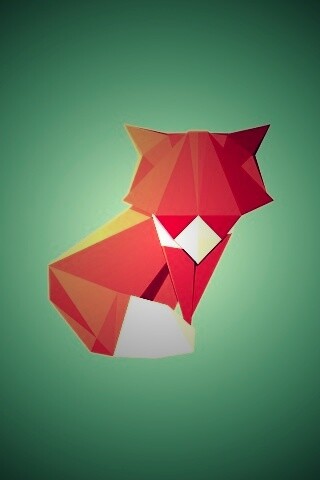 Origami fox обои