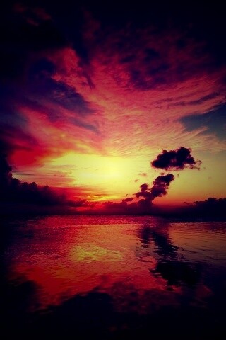 Закатное небо обои