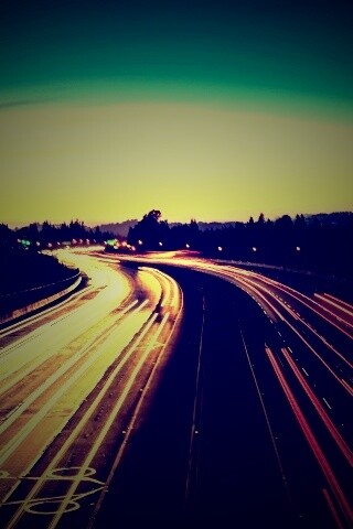 Автострада в огнях обои