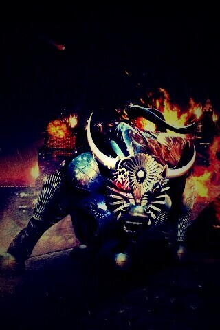 Воин и бык на крыше обои