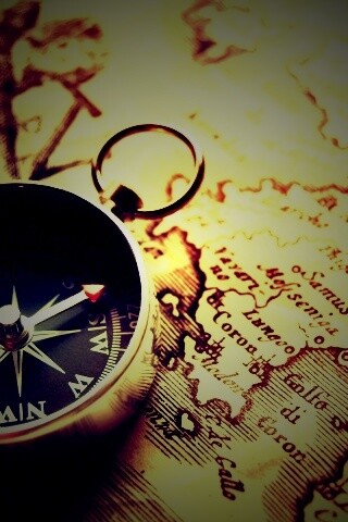 Компас и карта обои