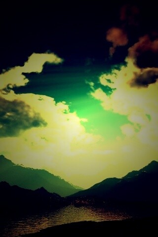 Закат в горах обои