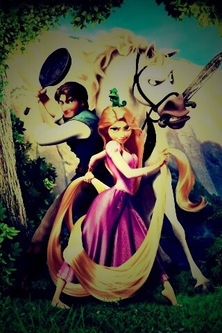 Рапунцель, Флин, Максимус и Паскаль обои