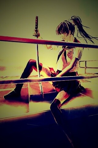 С катаной в руке обои