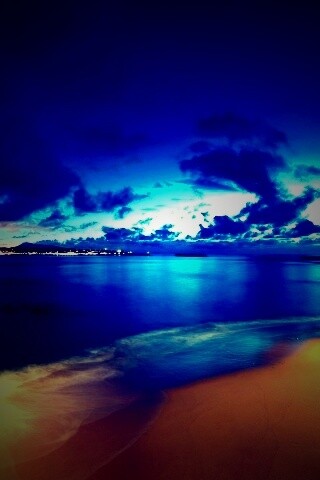 Пляж во франции ночью обои