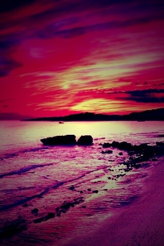 Бесподобный закат на море обои