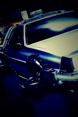 Летающий Делореан обои