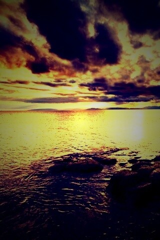 Красивый вид на вечернее море обои