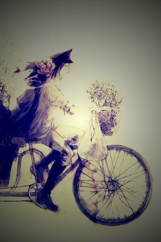 Развозчик цветов в пастельных тонах обои