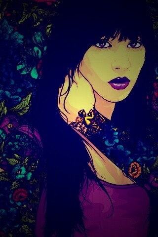 Девушка с цветочной тату обои