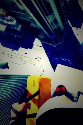 Фейт на краю небоскреба обои