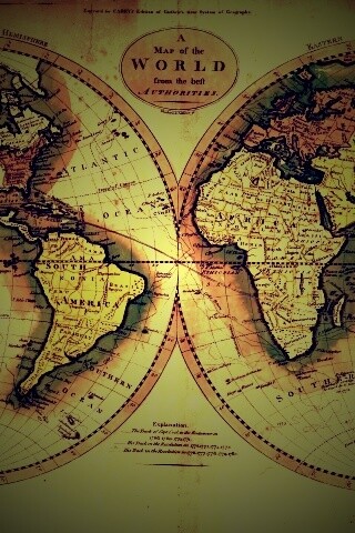 Старинная карта мира обои