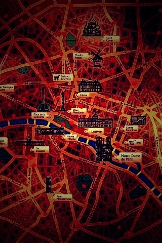 Карта Парижа обои