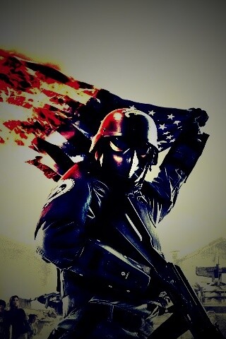 Солдат сжигает американский флаг обои
