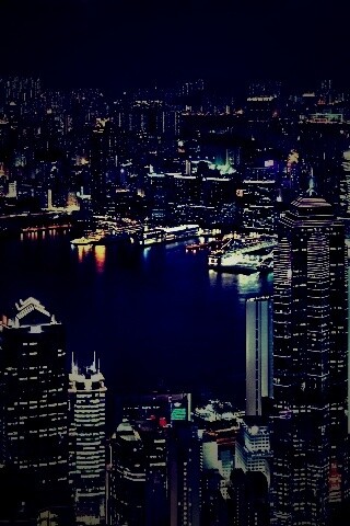 Небоскребы ночью обои