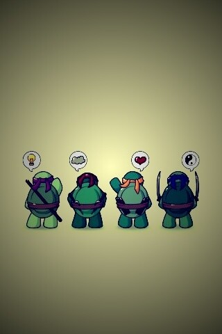 Черепашки-ниндзя думают о разном обои