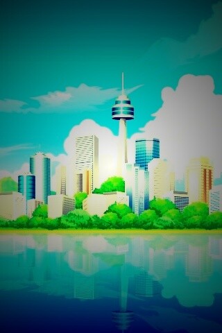 Рисунок города обои