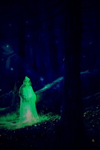 Маг света в лесу обои