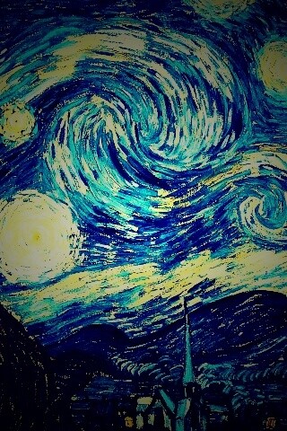 Рисунок города маслом обои