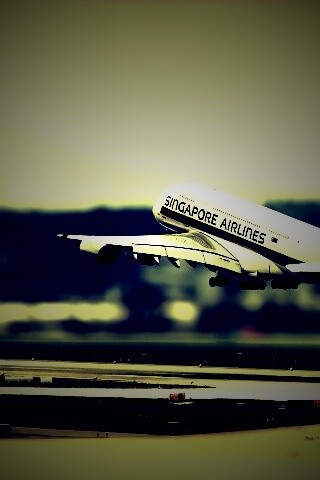 Взлет гражданского самолета обои