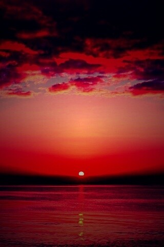 Багровый закат обои