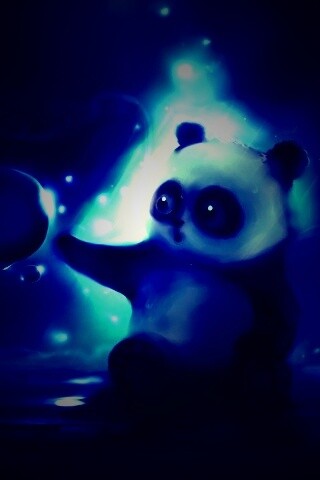 Панда и пузырек обои