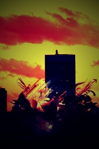 3D абстракция прямо в городе обои