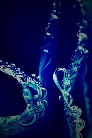 Капельки росы на синих лепестках обои