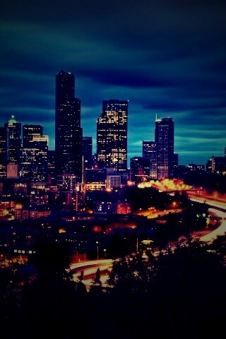 Город вдали обои