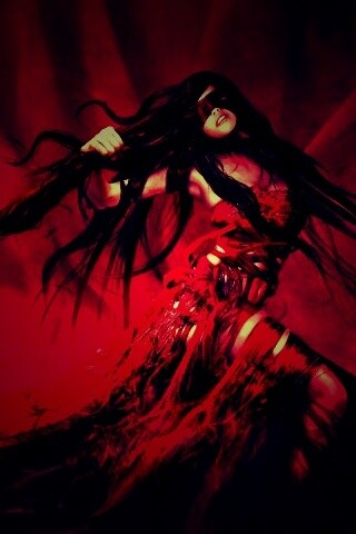 Девушка в красной мантии обои