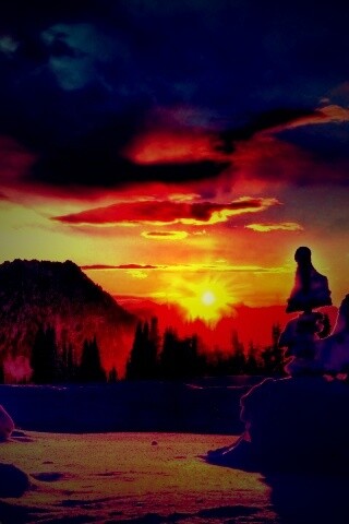 Зимнее солнце обои