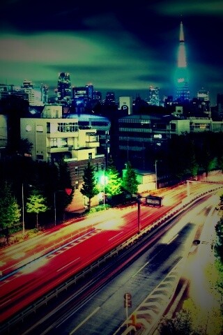 Светящийся город обои