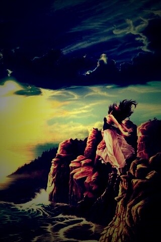 Прыжок с обрыва обои