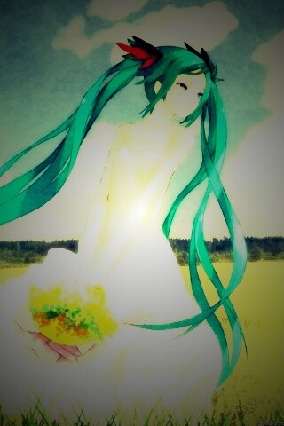 Хатсуне в поле обои