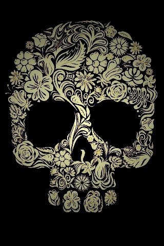 Череп из векторных цветов обои