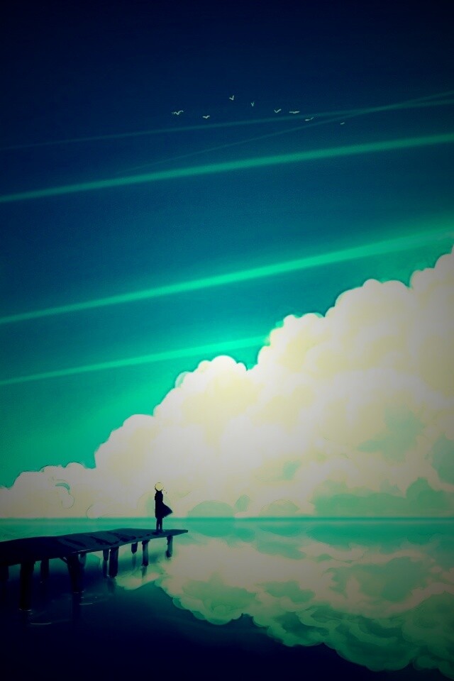 Облако на горизонте обои