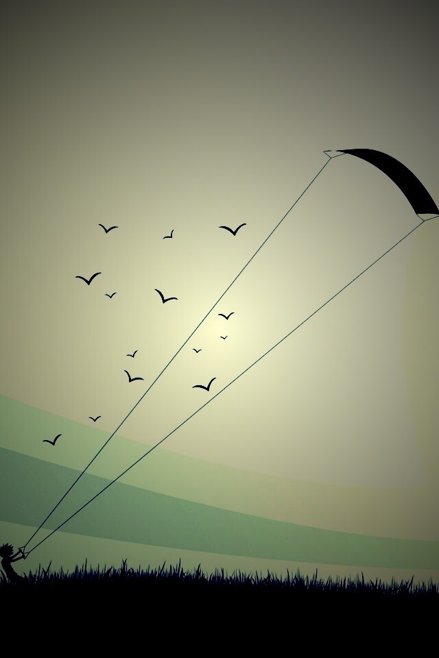 Запуск воздушного змея обои