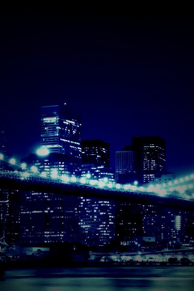 Вид на ночной Нью-Йорк обои