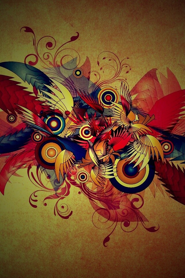 Перья и круги обои